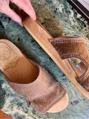 Pony hair sandals from The Frankie Shop